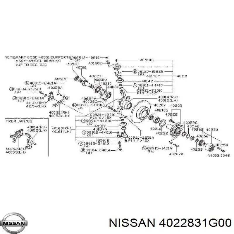  Nissan/Infiniti 4022831G00 ціна, від 19.05 USD