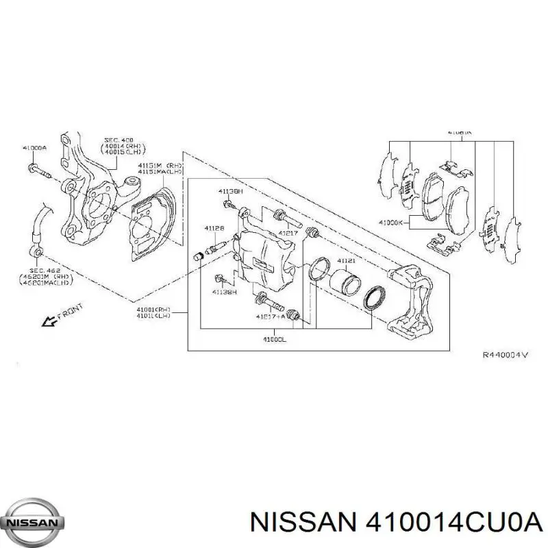 Супорт гальмівний передній правий Nissan/Infiniti 410014CU0A ціна, від 18.96 USD