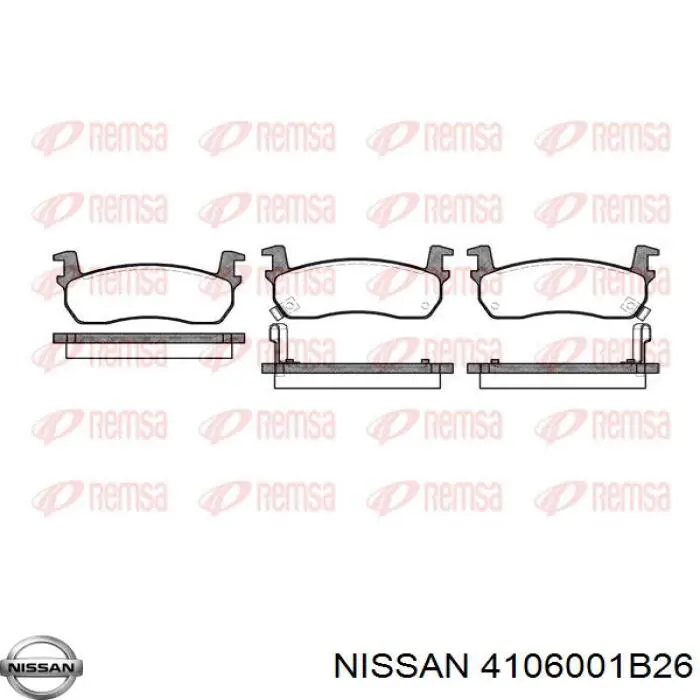 Колодки гальмівні передні, дискові 4106001B26 Nissan