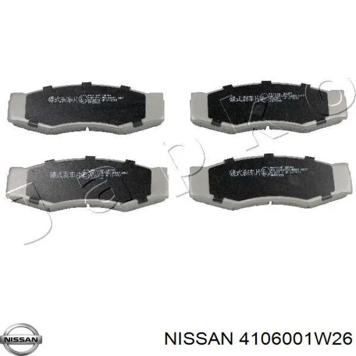 4106001W26 Nissan колодки гальмівні передні, дискові