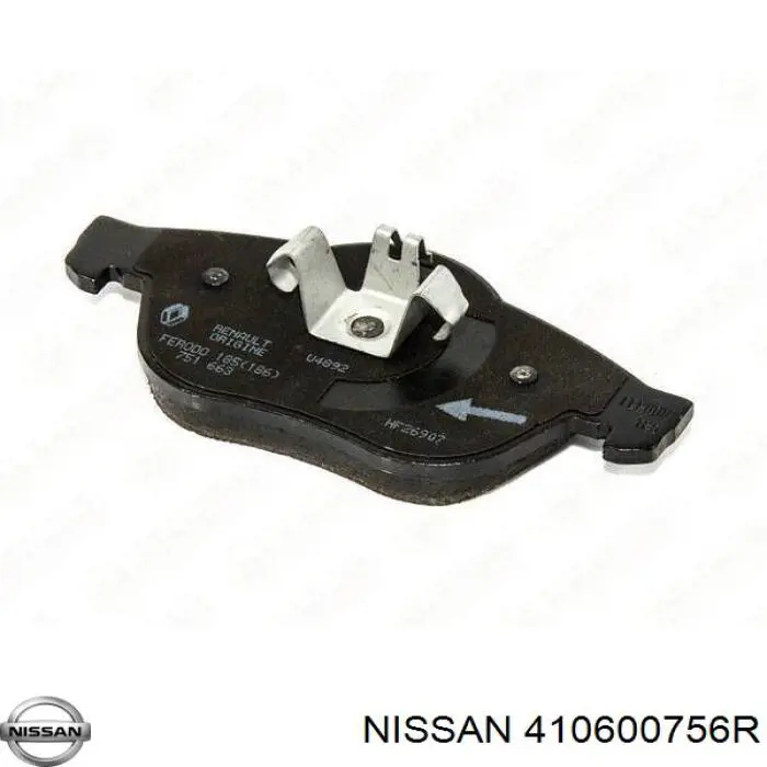 410600756R Nissan/Infiniti Передні гальмівні колодки