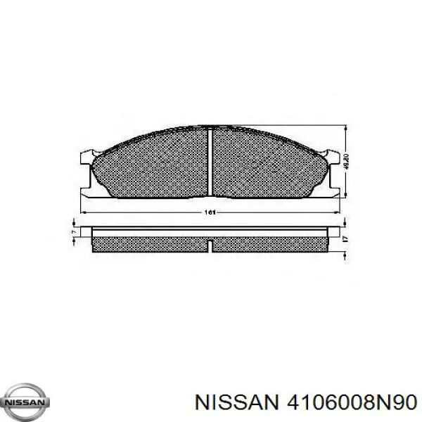 4106008N90 Nissan колодки гальмівні передні, дискові