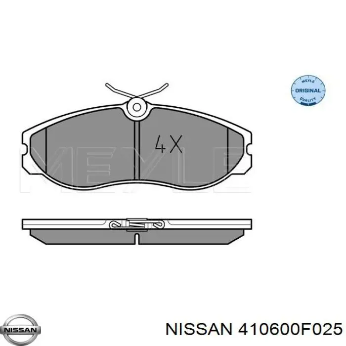 410600F025 Nissan колодки гальмівні передні, дискові