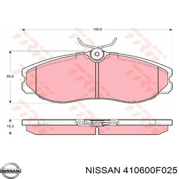 Гальмівні колодки Nissan/Infiniti 410600F025 ціна, від 21.32 USD