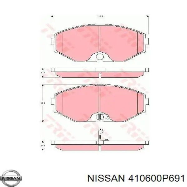 Колодки гальмівні передні, дискові 410600P691 Nissan