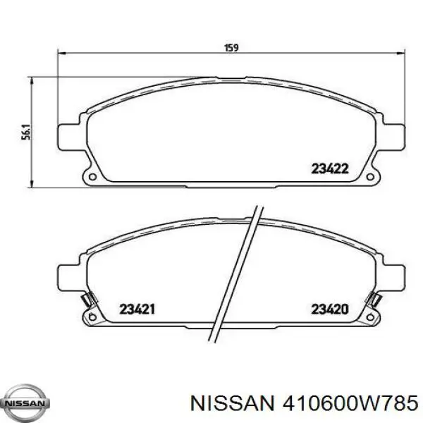 Гальмівні колодки Nissan/Infiniti 410600W785 ціна, від 22.36 USD