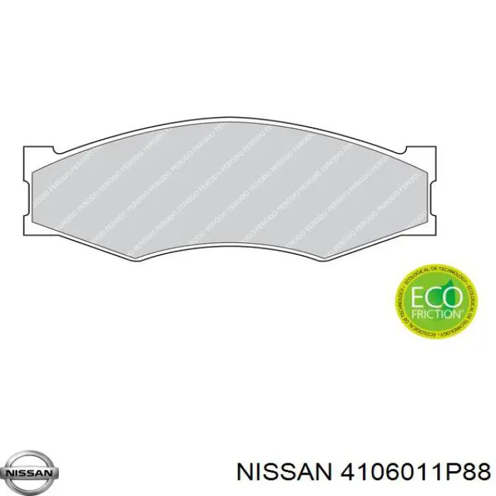 Колодки гальмівні передні, дискові 4106011P88 Nissan