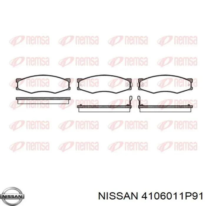 4106011P91 Nissan колодки гальмівні передні, дискові