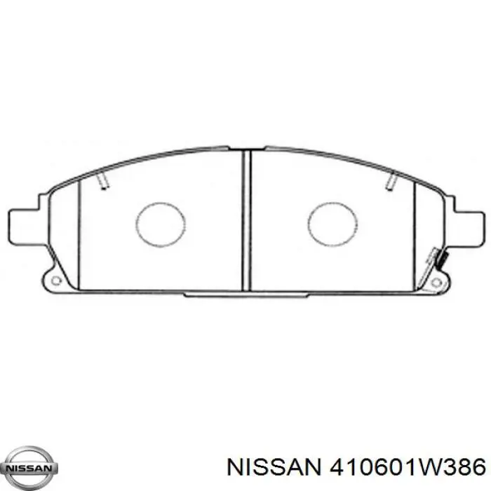 Колодки гальмівні передні, дискові 410601W386 Nissan