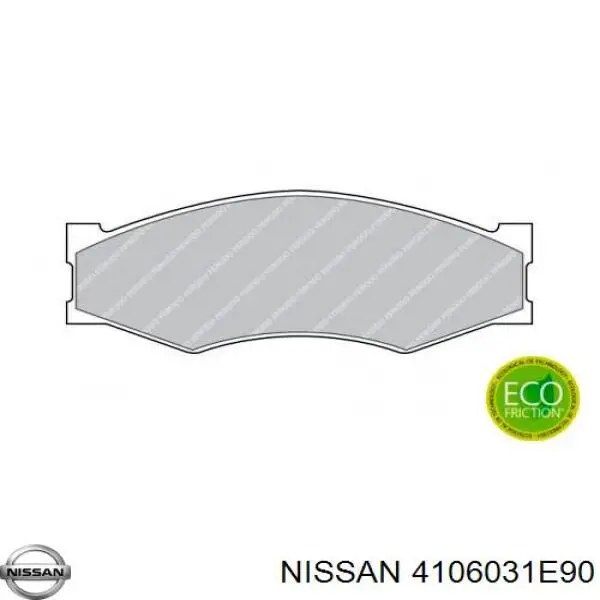 Колодки гальмівні передні, дискові 4106031E90 Nissan