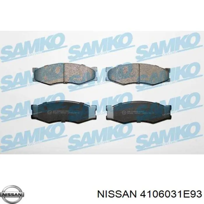 4106031E93 Nissan колодки гальмівні передні, дискові