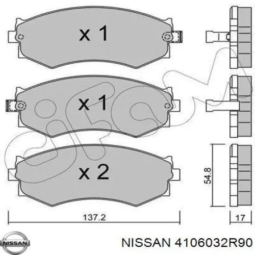 4106032R90 Nissan колодки гальмівні передні, дискові