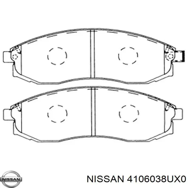 4106038UX0 Nissan/Infiniti Передні гальмівні колодки