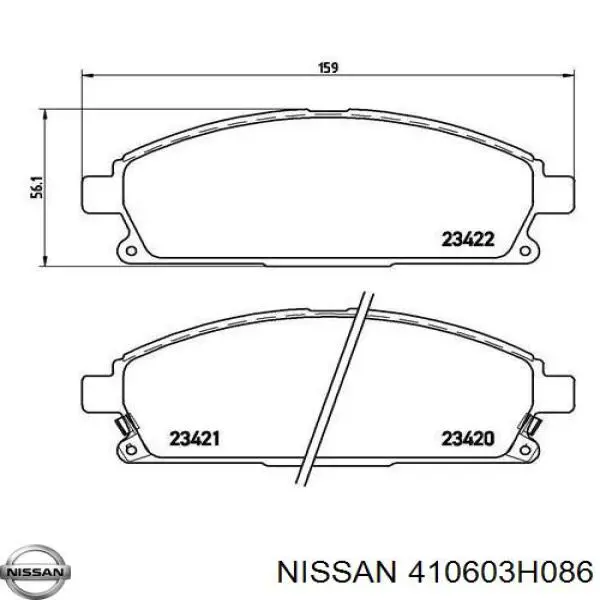 410603H086 Nissan колодки гальмівні передні, дискові