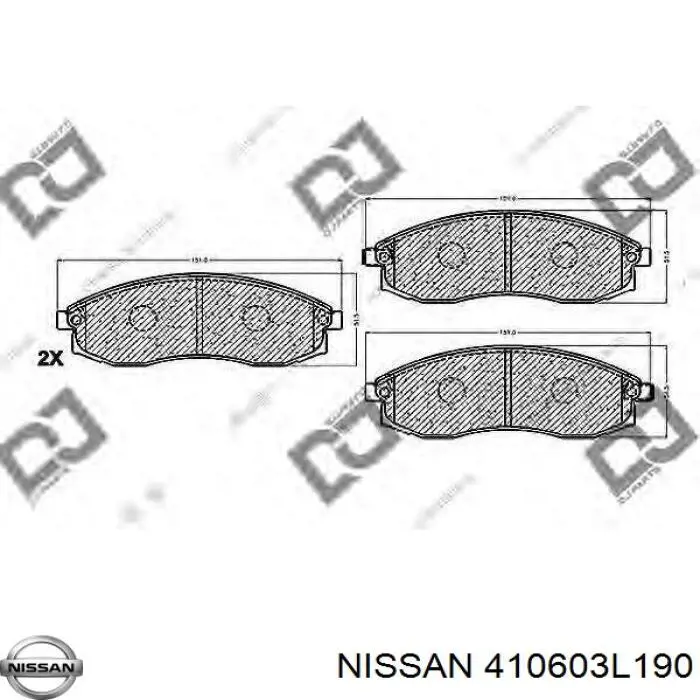 Купити 410603L190 Nissan/Infiniti Колодки гальмівні передні, дискові
