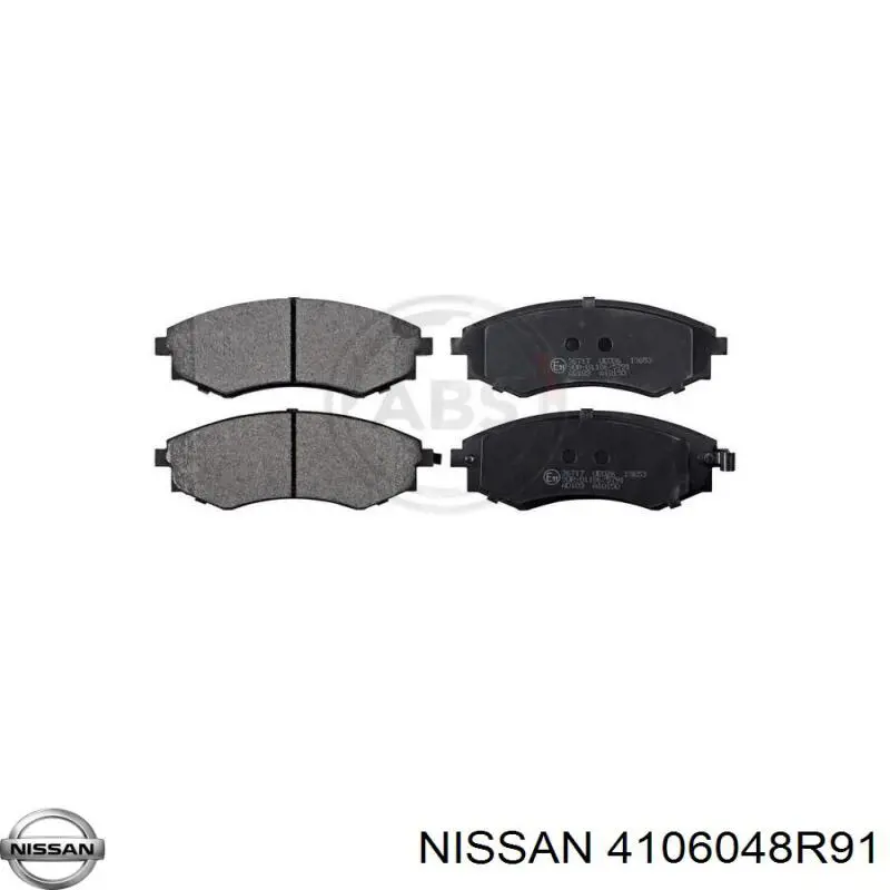 4106048R91 Nissan колодки гальмівні передні, дискові