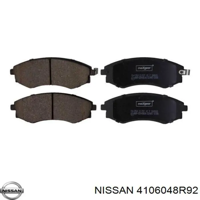 4106048R92 Nissan колодки гальмівні передні, дискові