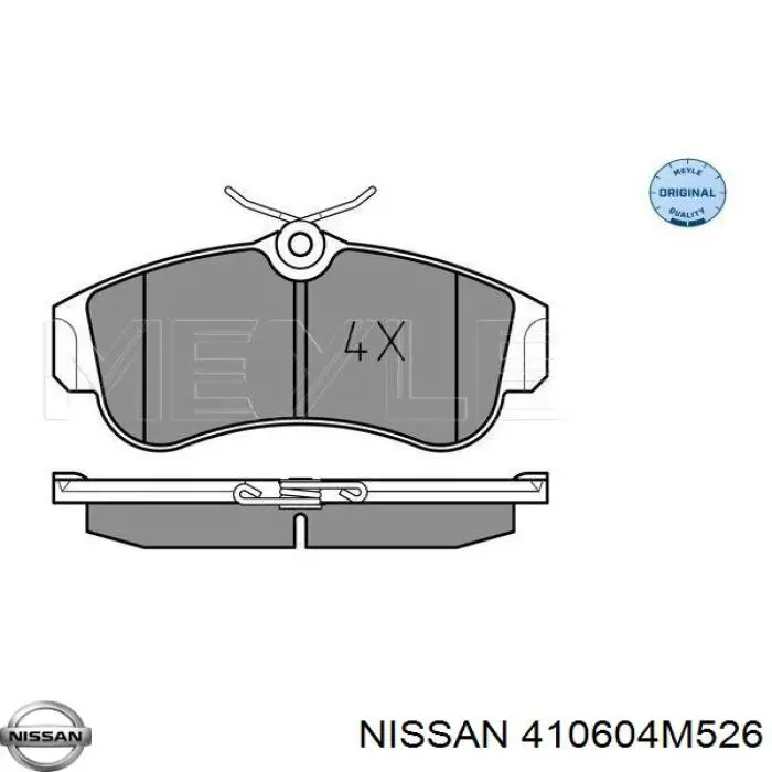 Купити 410604M526 Nissan/Infiniti Колодки гальмівні передні, дискові