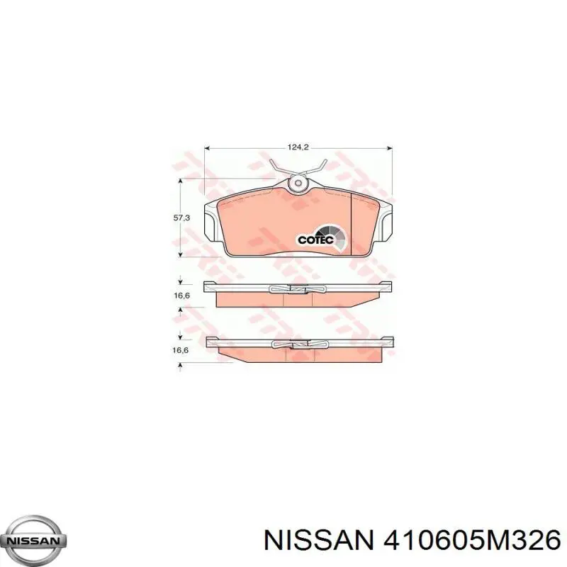 Гальмівні колодки Nissan/Infiniti 410605M326 ціна, від 15.64 USD
