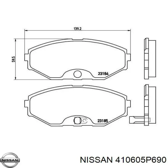 Гальмівні колодки Nissan/Infiniti 410605P690 ціна, від 25.92 USD