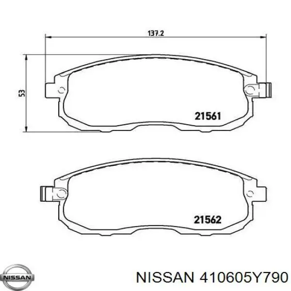 Передні тормозні колодки 410605Y790 Nissan/Infiniti