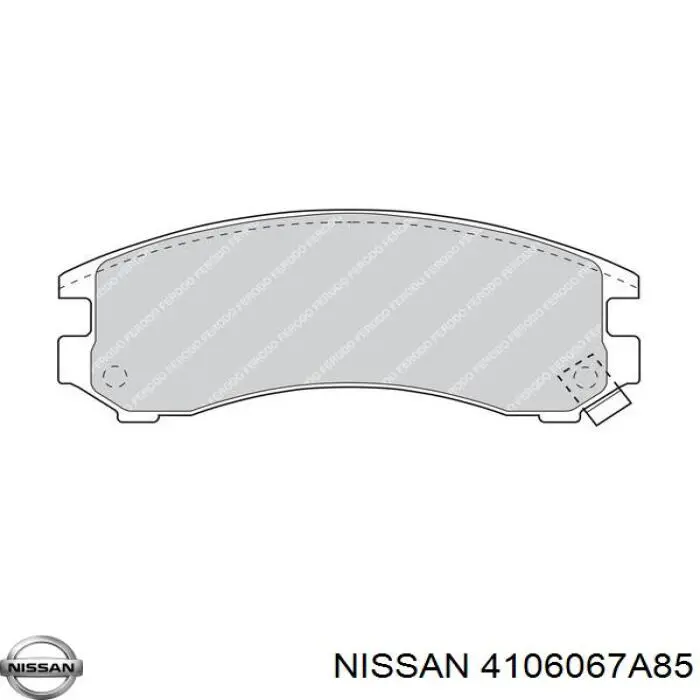 Колодки гальмівні передні, дискові 4106067A85 Nissan