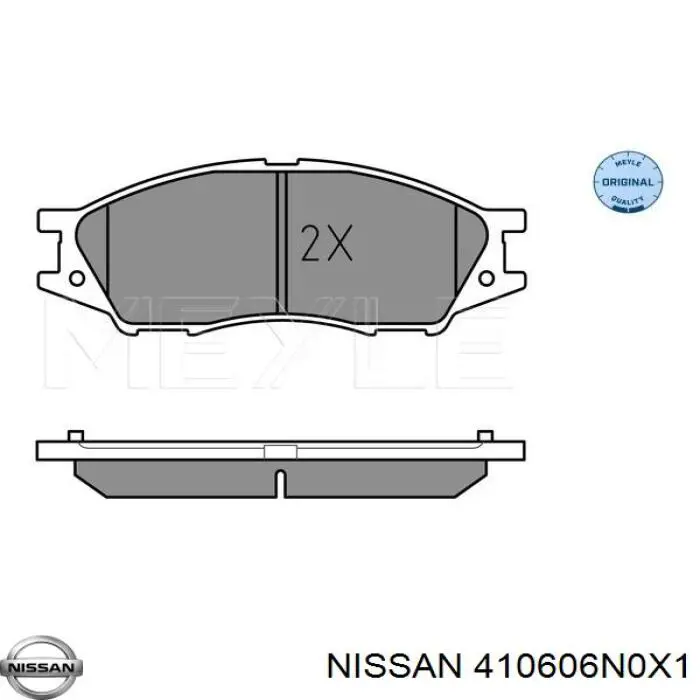 Колодки гальмівні передні, дискові 410606N0X1 Nissan