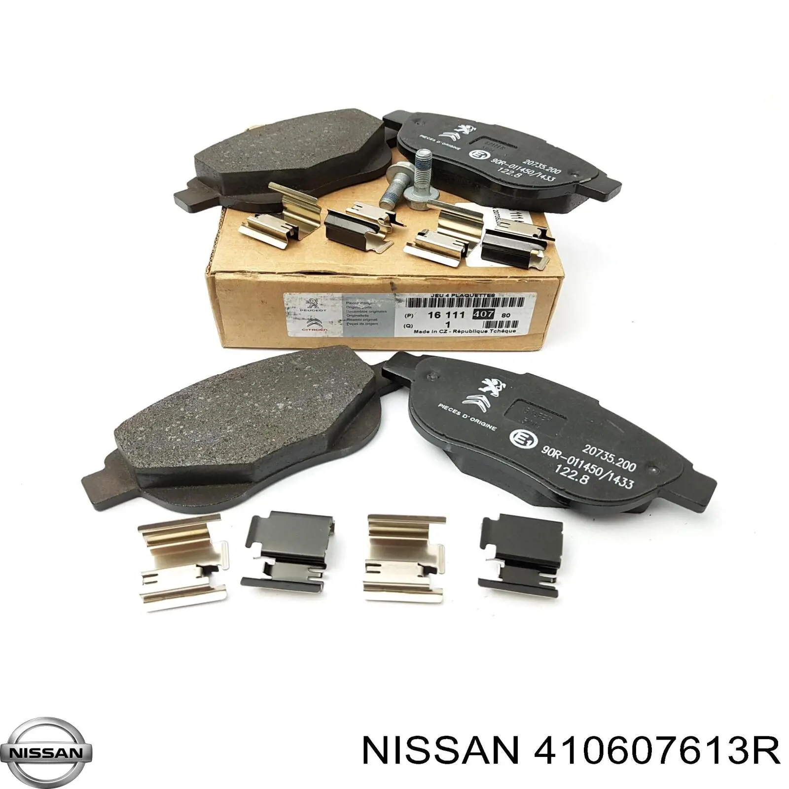 Колодки гальмівні передні, дискові 410607613R Nissan