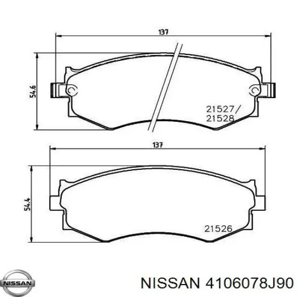 4106078J90 Nissan колодки гальмівні передні, дискові