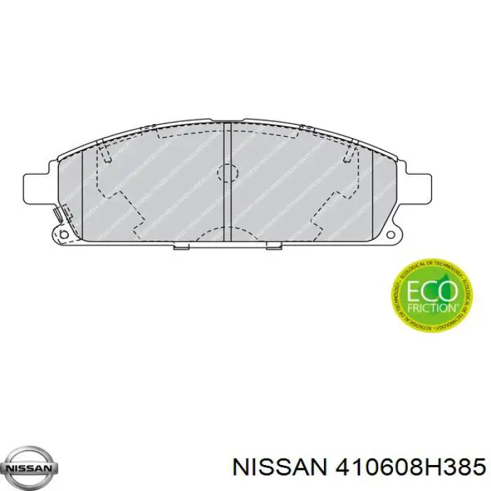 Колодки гальмівні передні, дискові 410608H385 Nissan