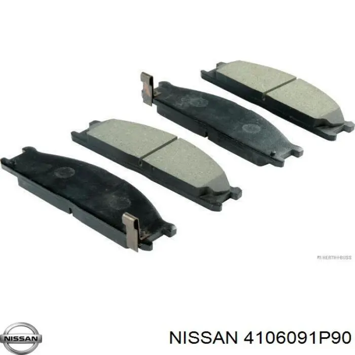 4106091P90 Nissan колодки гальмівні передні, дискові
