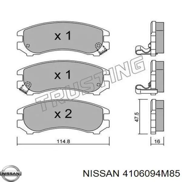 Колодки гальмівні передні, дискові 4106094M85 Nissan