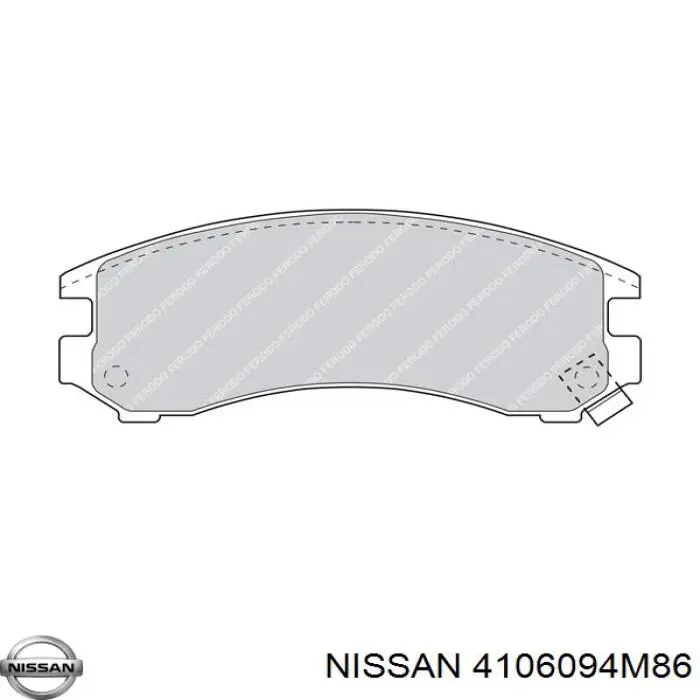 4106094M86 Nissan колодки гальмівні передні, дискові