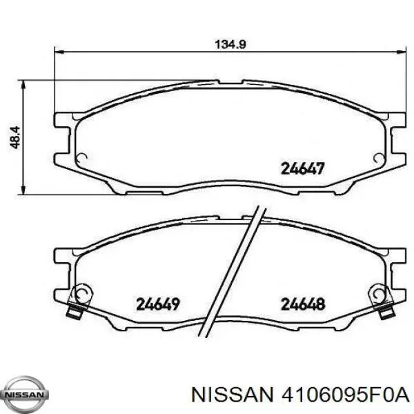 4106095F0A Nissan колодки гальмівні передні, дискові