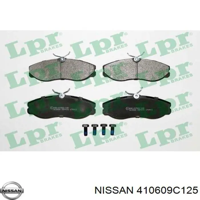 410609C125 Nissan колодки гальмівні передні, дискові