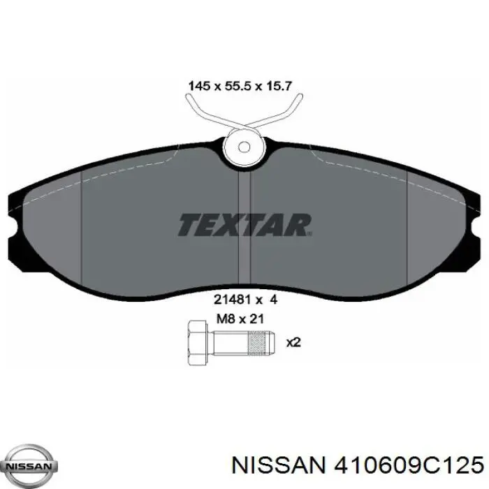 Гальмівні колодки Nissan/Infiniti 410609C125 ціна, від 20.98 USD