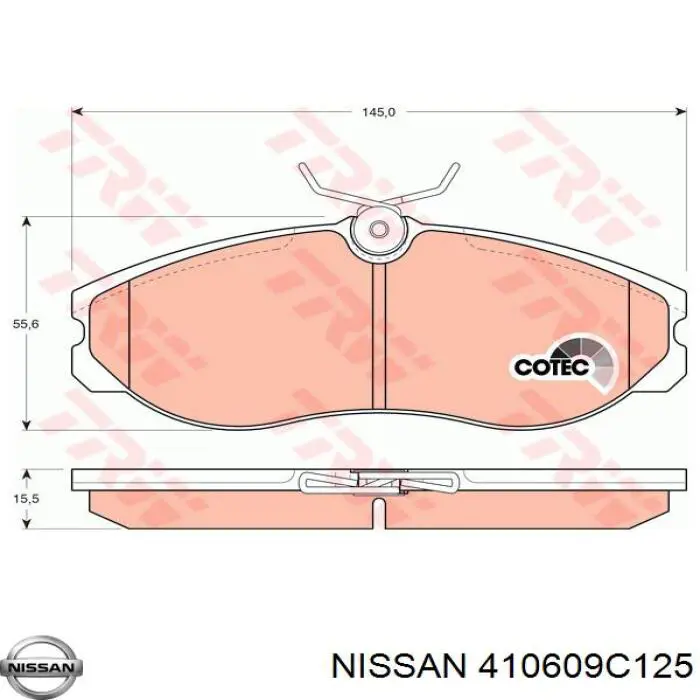 Купити 410609C125 Nissan/Infiniti Колодки гальмівні передні, дискові