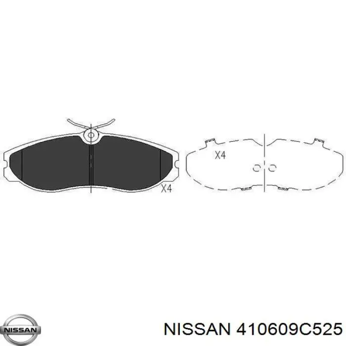 Купити 410609C525 Nissan/Infiniti Колодки гальмівні передні, дискові