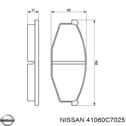 41060C7025 Nissan/Infiniti Передні гальмівні колодки