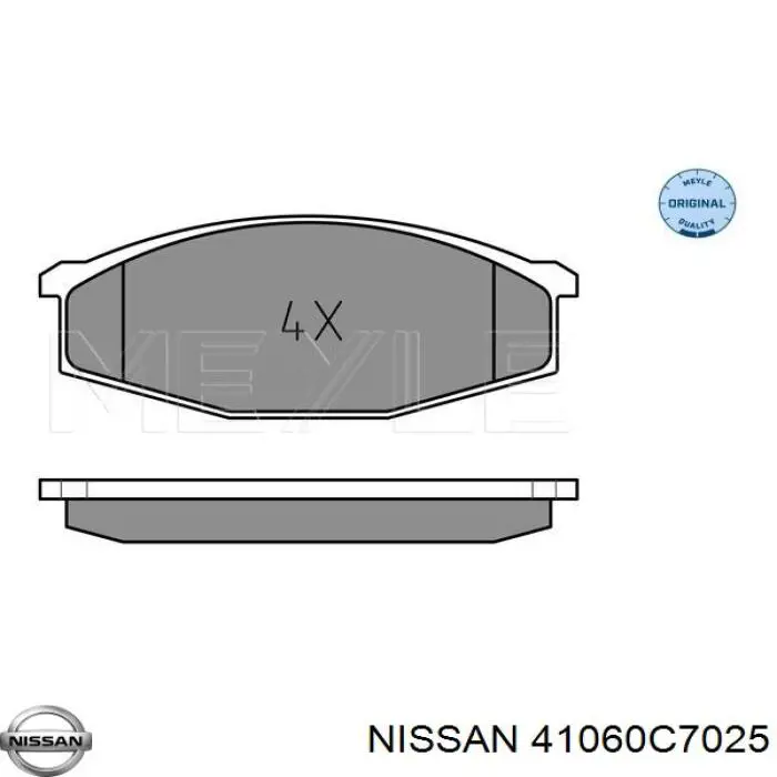 Купити 41060C7025 Nissan/Infiniti Колодки гальмівні передні, дискові