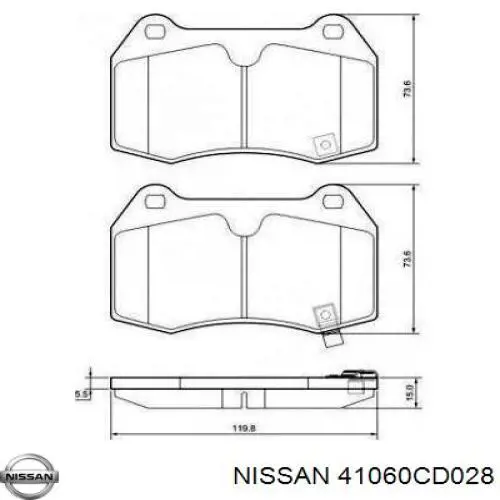 Купити 41060CD028 Nissan/Infiniti Колодки гальмівні передні, дискові