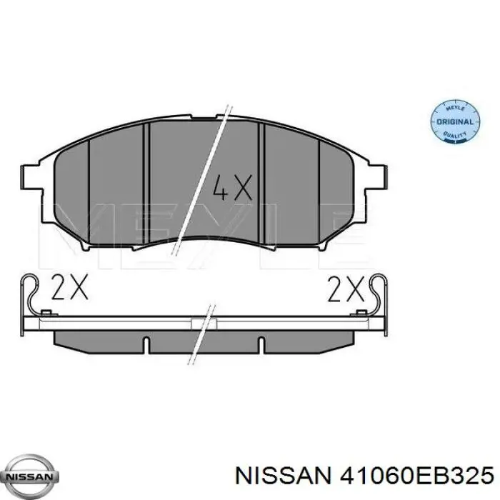 Колодки гальмівні передні, дискові 41060EB325 Nissan