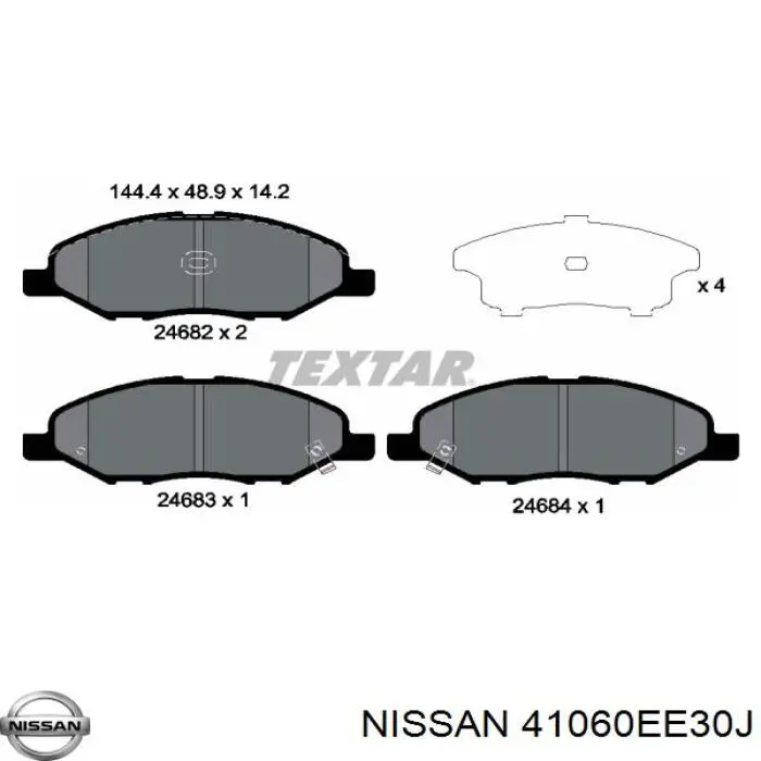 Гальмівні колодки Nissan/Infiniti 41060EE30J ціна, від 17.87 USD
