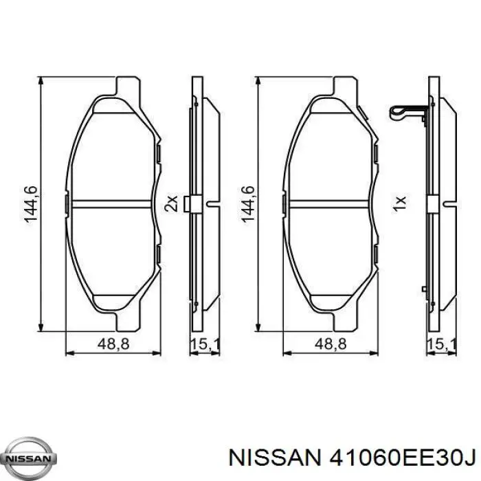 Купити 41060EE30J Nissan/Infiniti Колодки гальмівні передні, дискові