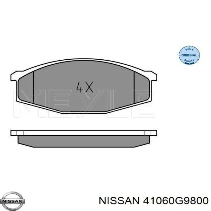 Колодки гальмівні передні, дискові 41060G9800 Nissan