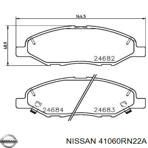 Передні тормозні колодки 41060RN22A Nissan/Infiniti