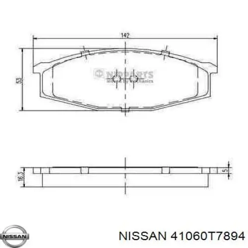Купити 41060T7894 Nissan/Infiniti Колодки гальмівні передні, дискові