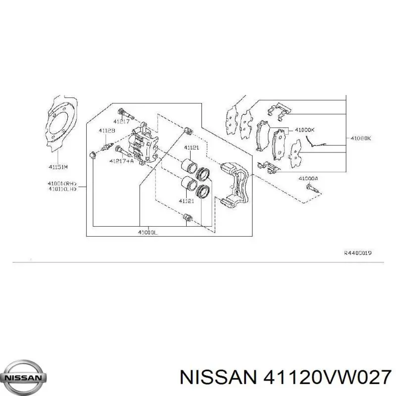 41120VW027 Nissan/Infiniti Ремкомплект гальмівної системи
