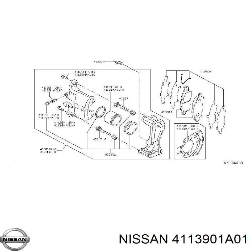 Направляюча супорту переднього Nissan/Infiniti 4113901A01 ціна, від 5.31 USD