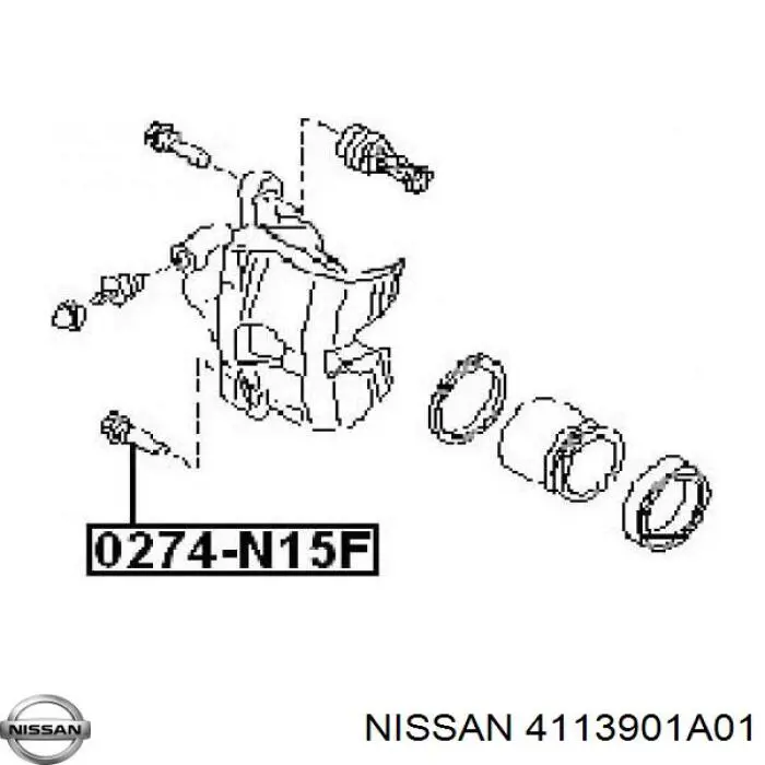 Купити 4113901A01 Nissan/Infiniti Направляюча супорту переднього